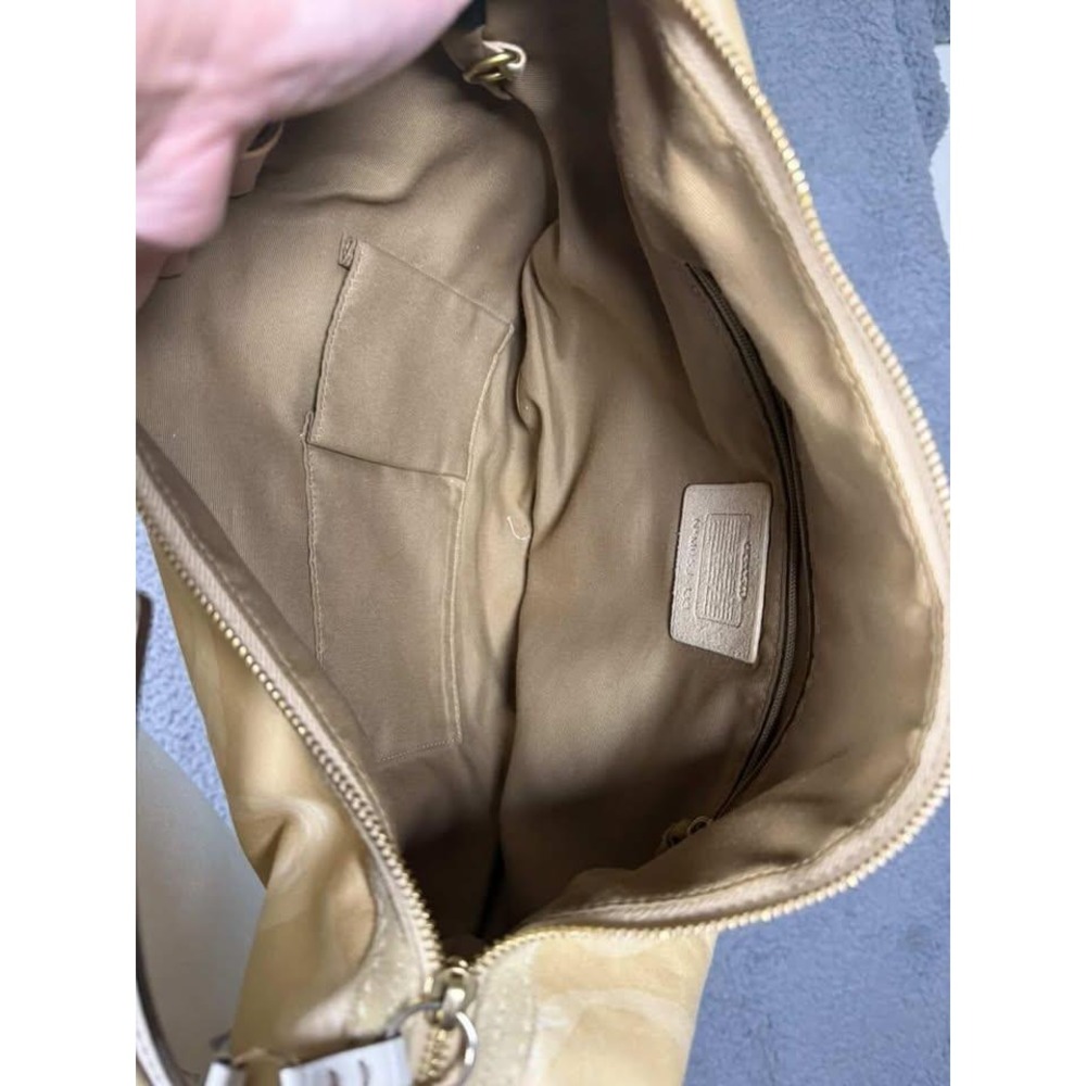 Coach Ergo Signature Hobo Bag Tan Cream Jacquard Brass Hardware M05J-133 - Picture 6 of 8